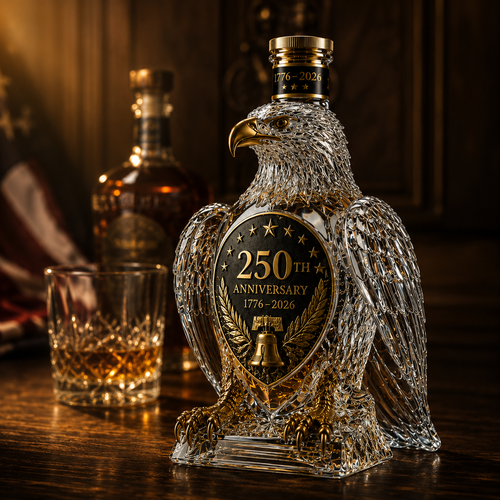 American Eagle Whiskey Decanter, 1776–2026 USA 250th Anniversary Collectible Bottle, Patriotic Home Bar Gift